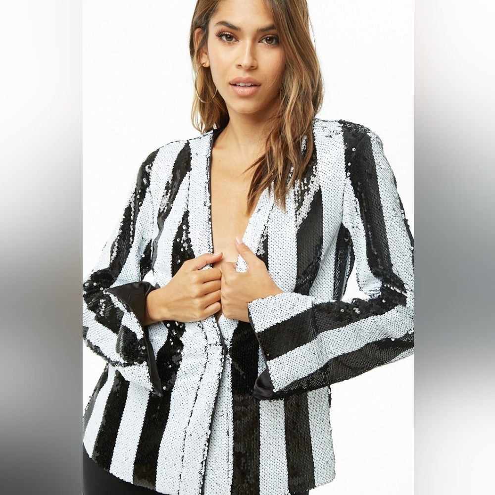 Forever 21 Black and White Sequin Blazer